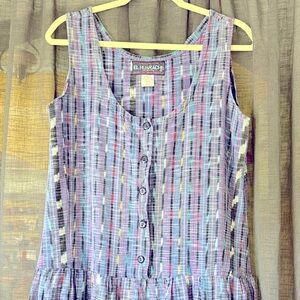 El Huarche Handwoven Drop Waist Multicolor Midi Dress